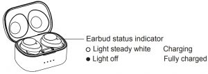 Charging the earbuds