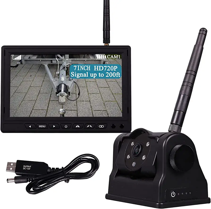 Idpoo HD 720P Magnetic Wireless Backup Camera Hitch with 7 Inch IPS Monitor