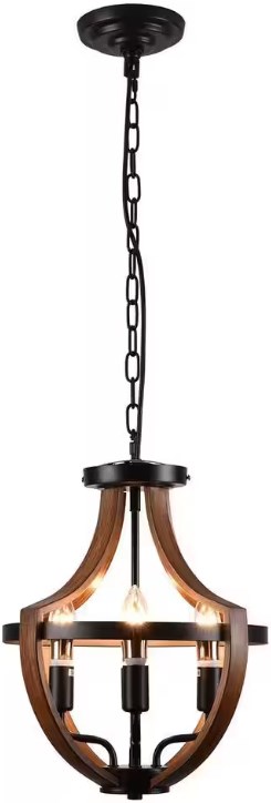 OUKANING HG-HCX2601-526 4 Light Black Cage Pendant Light