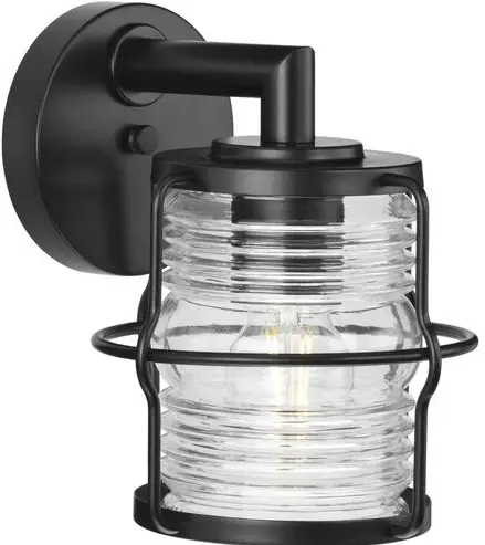 PROGRESS LIGHTING P560340-31M Keegan 1 Light 9.5 Inch Matte Black Outdoor Wall Lantern