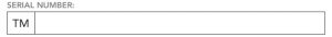 SERIAL NUMBER