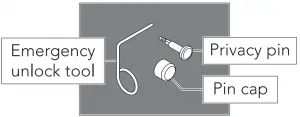 PRIVACY FUNCTION ONLY Install the privacy pin