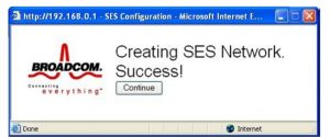 SES Configuration Window - Success!