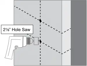 Drill holes with hole saw
