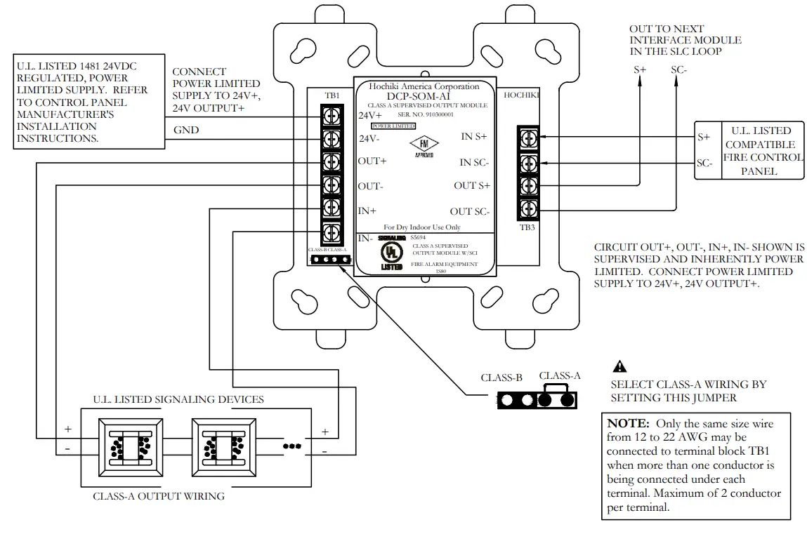 HOCHIKI-DCP-SOM-AI-Class-A-Supervised-Output-Module-FIG-4
