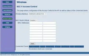 Access Control Page