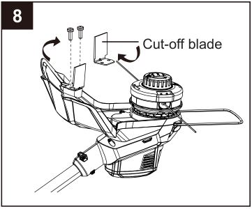 4V Lithium-ion Brushed String Trimmer KST 2540-06 - Adjusting the cutter blade
