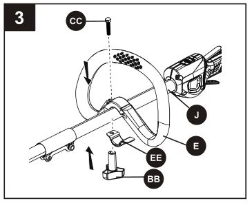 4V Lithium-ion Brushed String Trimmer KST 2540-06 - Front handle