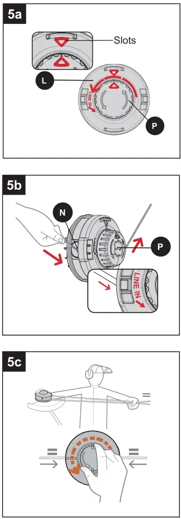4V Lithium-ion Brushed String Trimmer KST 2540-06 - To Install the cutting line