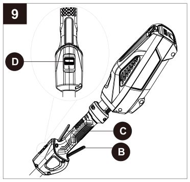4V Lithium-ion Brushed String Trimmer KST 2540-06 - To turn on or off