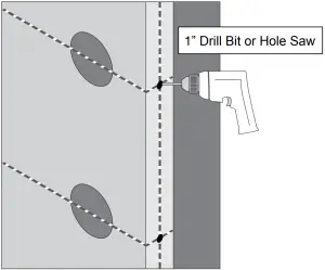 Drill holes in door edge