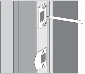 Trace latch strike and bolt reinforcement plate