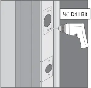Drill six (6) pilot holes