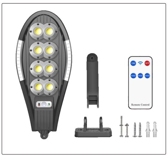 A-ZONE 150W-US24 Solar Street Light User Manual - THE CONTENTS OF THE PACKAGE