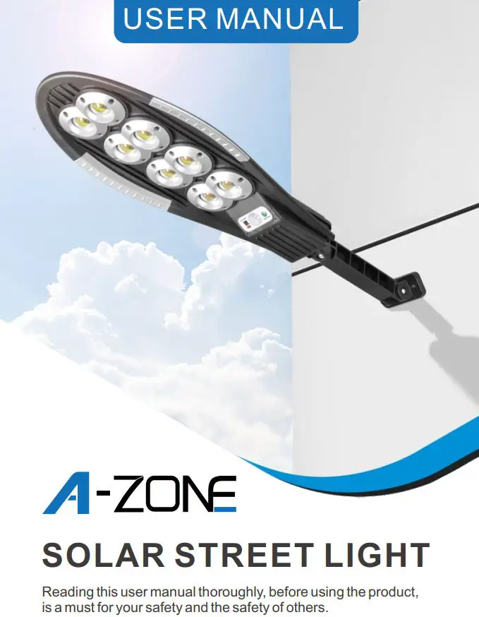A-ZONE 150W-US24 Solar Street Light User Manual