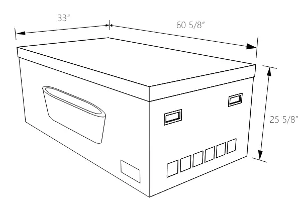 ADECAB AD6850 Acrylic Free Standing Tub Soaking Tub with Overflow - Product Size