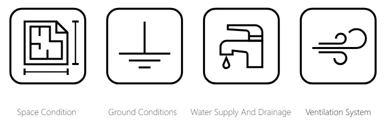 ADECAB AD6850 Acrylic Free Standing Tub Soaking Tub with Overflow - installation conditions