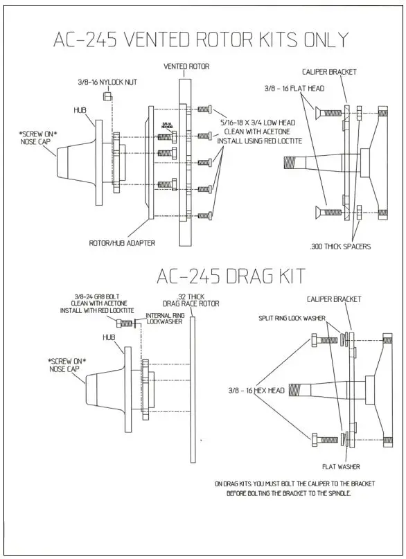 AEROSPACE-AC-245P-4-Piston-Pro-Lite-Front-Drag-Race-Brake-Kit-fig-1