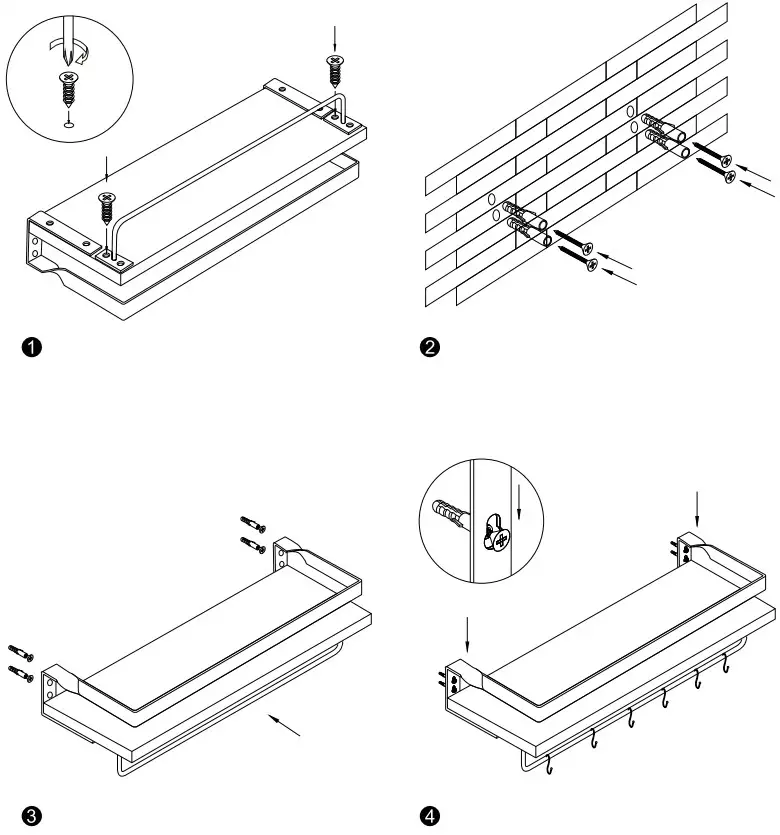 AGM X1867 Floating Shelves Wall Mounted Shelf - Assembly 1