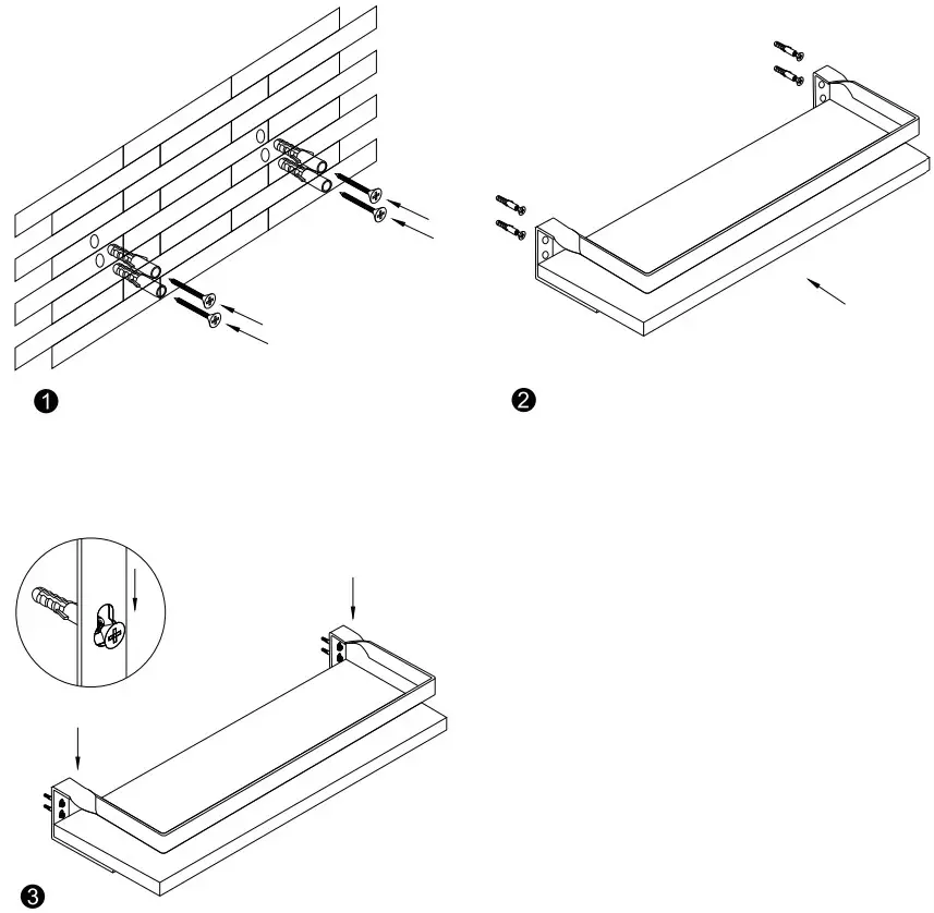 AGM X1867 Floating Shelves Wall Mounted Shelf - Assembly 2