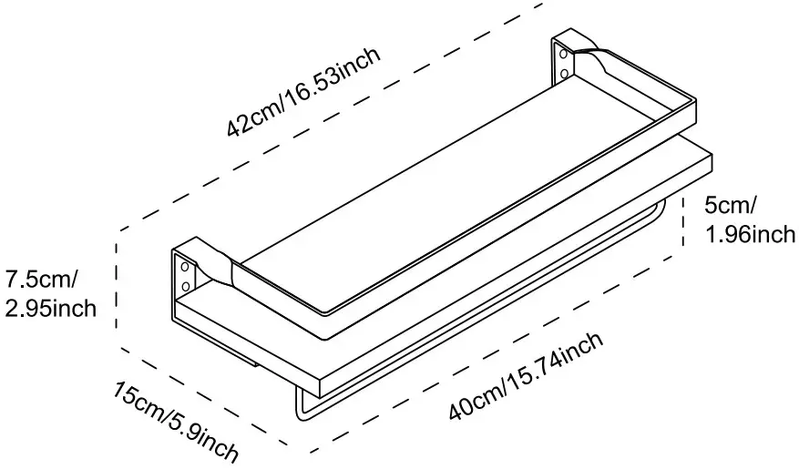 AGM X1867 Floating Shelves Wall Mounted Shelf - Size