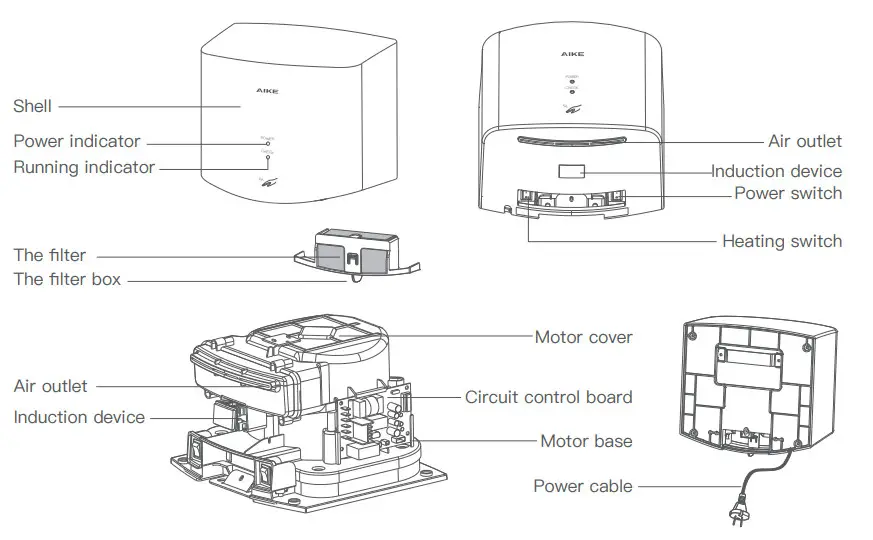 AIKE AK2630S High Speed Hand Dryer - Introduction