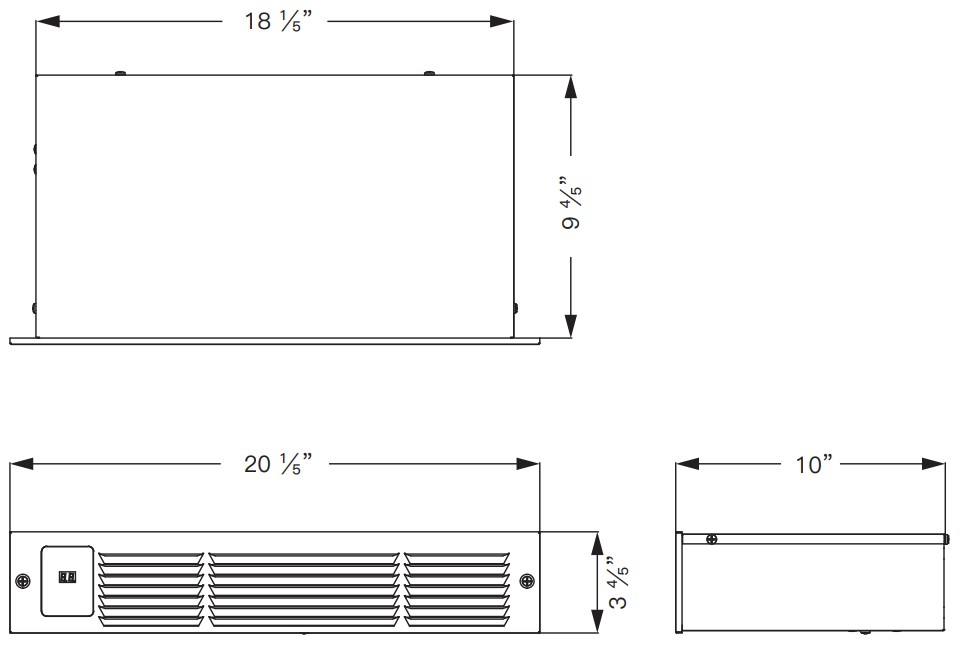 AIREPUSH HTA15 Kickspace Heater - Dimensions