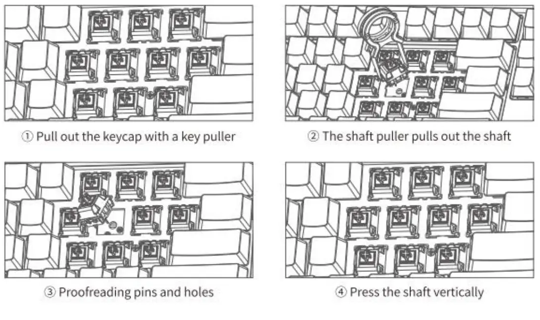 AJAZZ AK873 Wired Hot Swappable Mechanical Keyboard - Steps