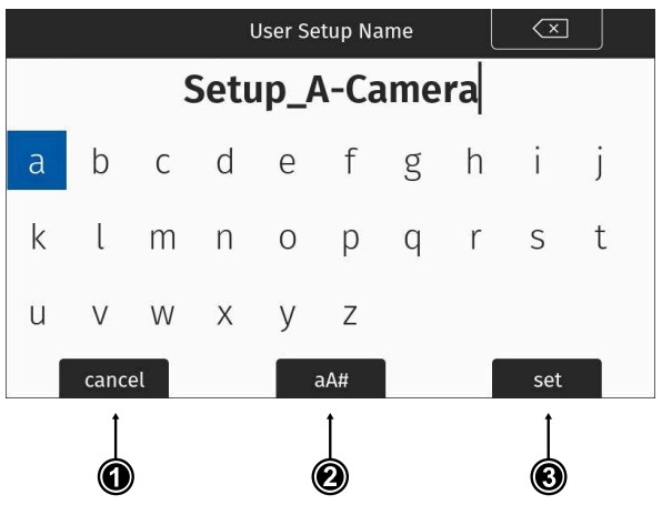 ALEXA MVF-2 Mini LF Camera - Keyboard
