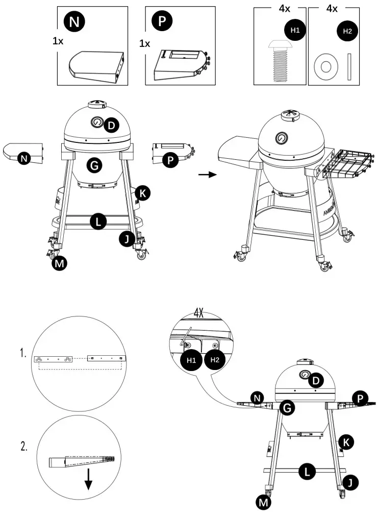 AMBERCOVE A504002310 Egg-Shaped Portable Charcoal Grill - fig 35