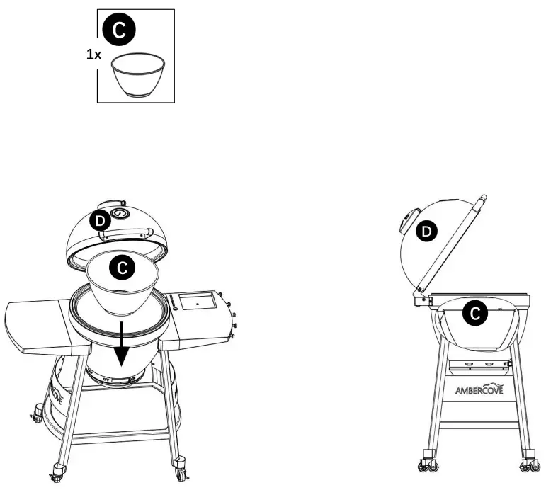 AMBERCOVE A504002310 Egg-Shaped Portable Charcoal Grill - fig 37