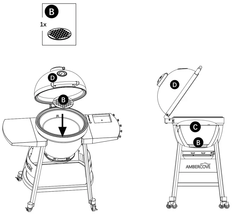 AMBERCOVE A504002310 Egg-Shaped Portable Charcoal Grill - fig 38