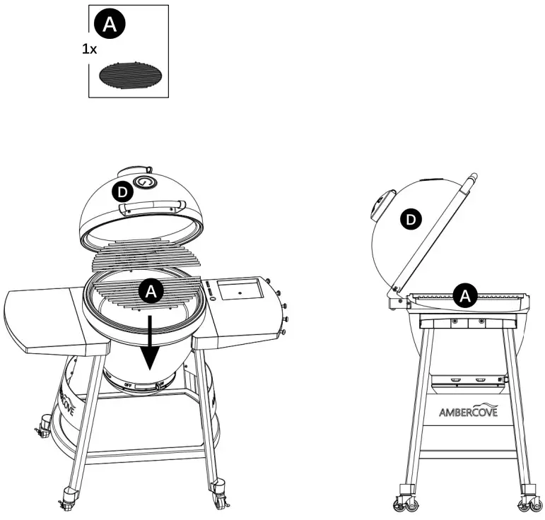 AMBERCOVE A504002310 Egg-Shaped Portable Charcoal Grill - fig 39