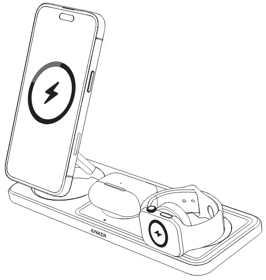 ANKER A25M1 3 in 1 Pad MagGo Wireless Charging Station -Output