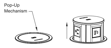 ANNQUAN 3 15 Inch Pop Up Outlet for Countertop - installation3