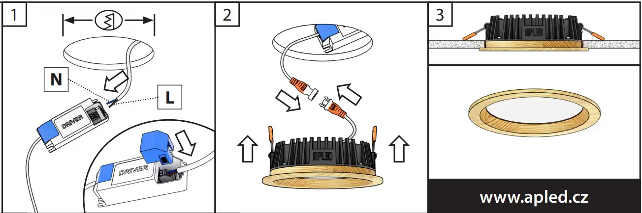 APLED AP0174 RONDO WOODLINE LED Recessed Light - fig