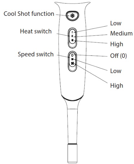 ARDESTO HD Y223PRO Hair Dryer - MODE SWITCHING