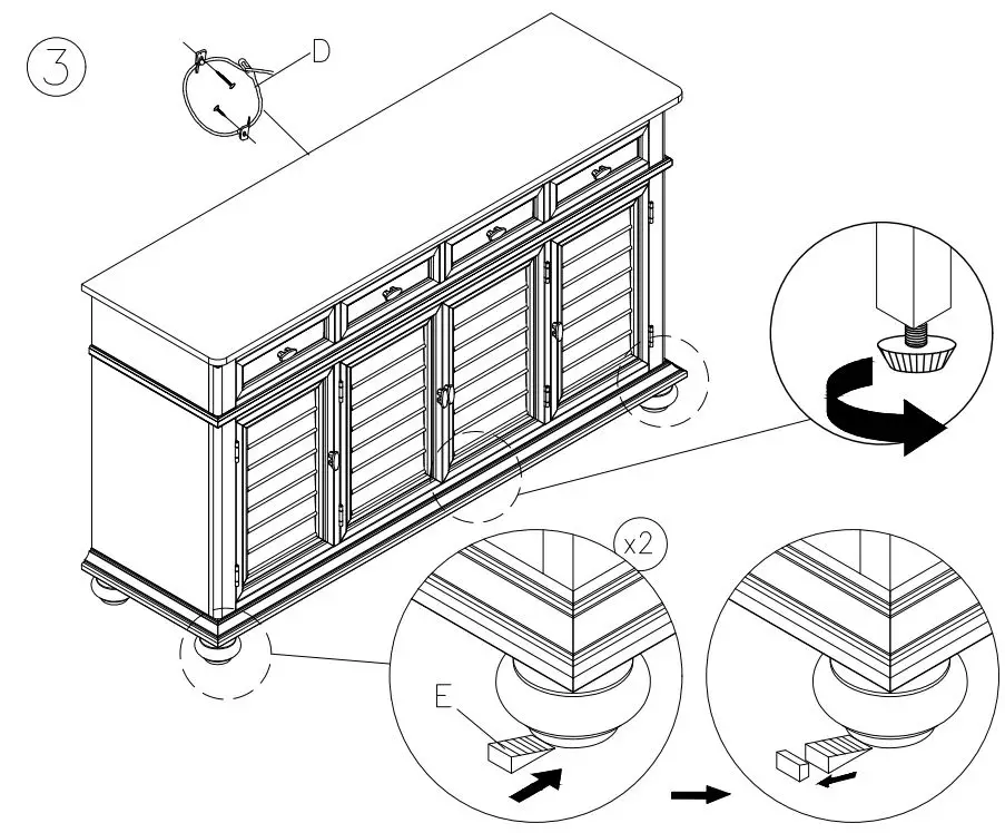 ASHLEY D722-60 Lanceyard Dining Server User Manual - How to use