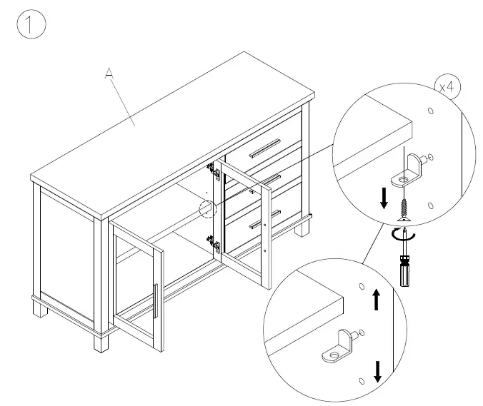 ASHLEY D74760 WI - Aleeda Dining Server 2