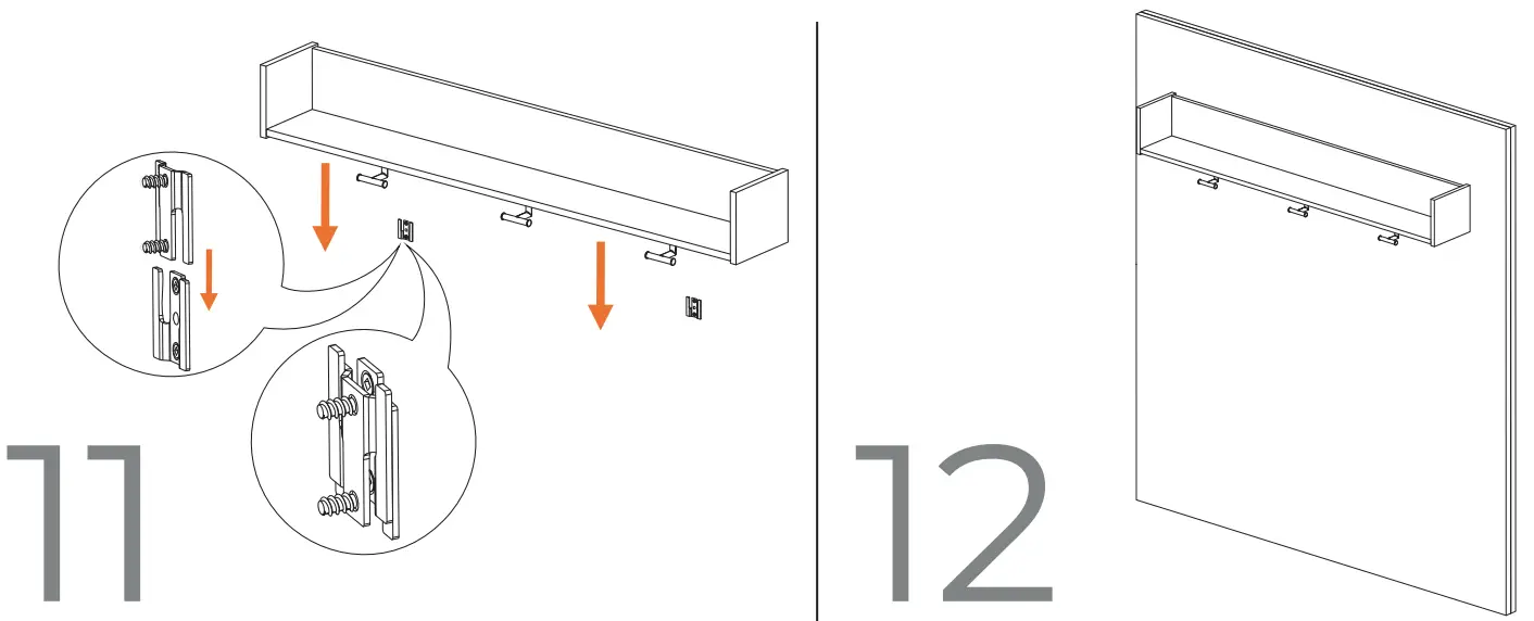 ASHLEY EA2320151 Neilsville Wall Mounted Coat Rack With Shelf - wall anchor 1