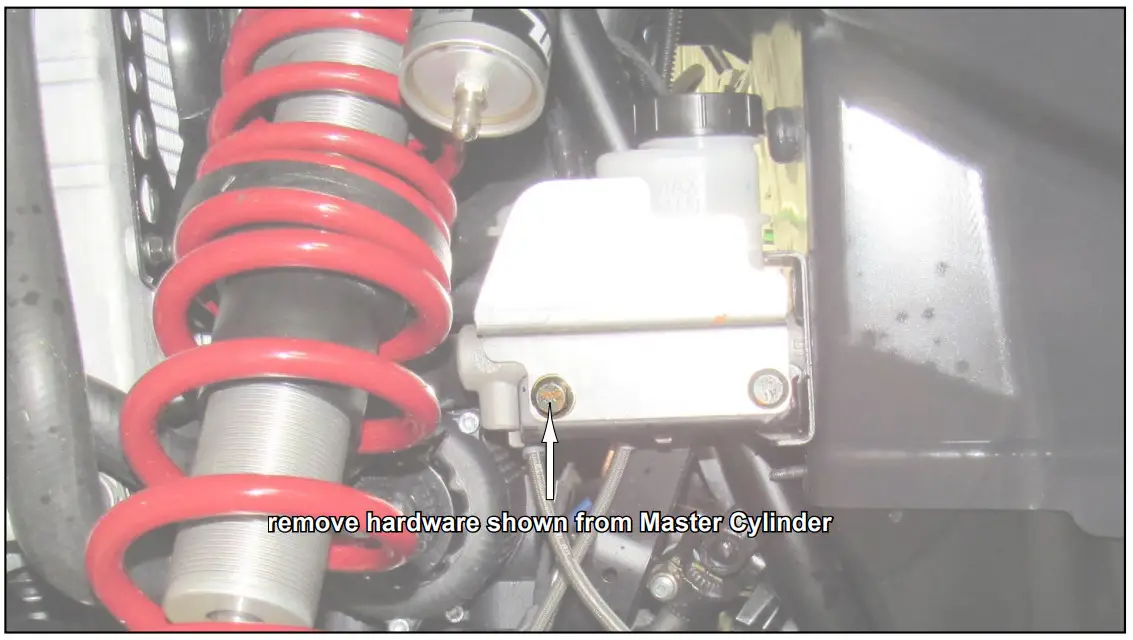 ASSAULT Polaris RZR XP Inner Fender Guards - remove hardware shown from Master Cylinder