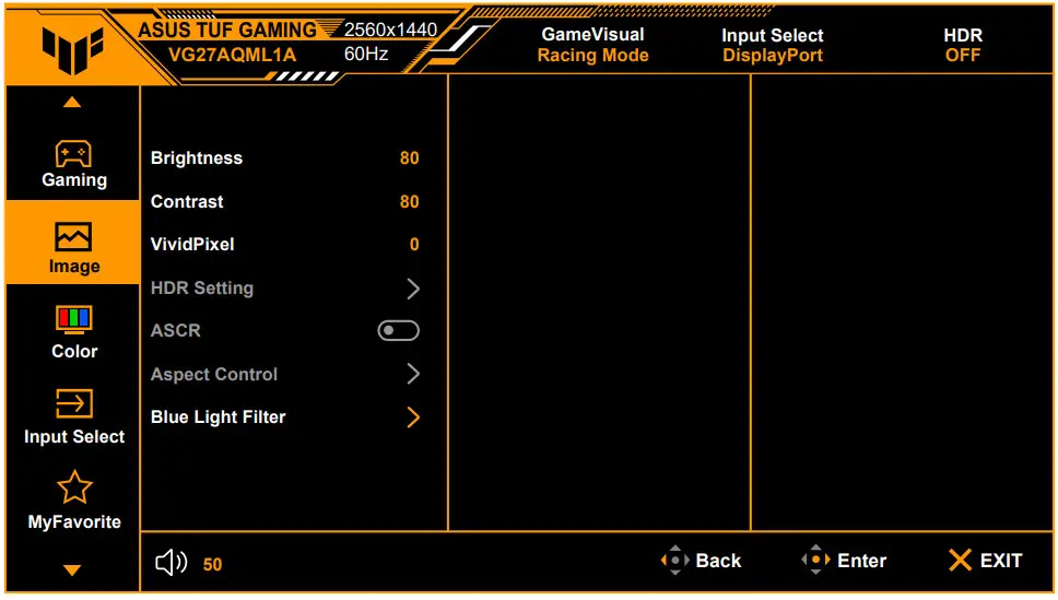 ASUS VG27AQML1A Series TUF Gaming Monitor - Image
