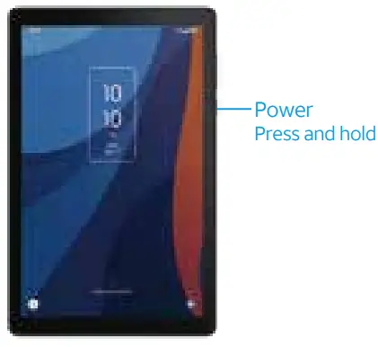 AT T 9136R Luna 8 4G Tab - Power on device