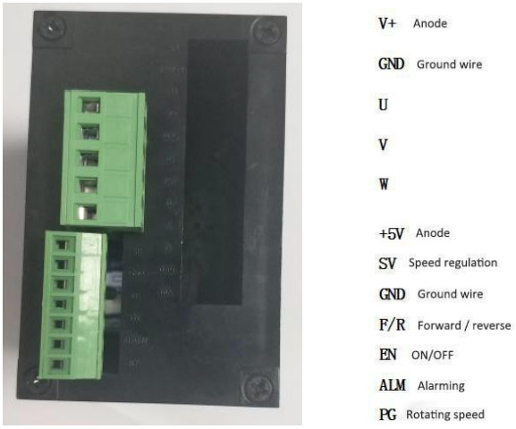 ATO 15W DC Vibration Motor Speed Display Controlle - Terminals Wiring Method