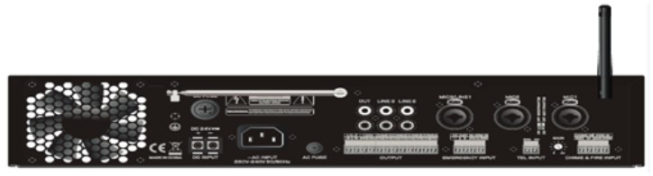 AUDIBAX Zone 120 BT Amplificador 4 Zonas 120W - Rear panel overview