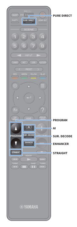 AV Pre-Amplifier CX-A5200 - Selecting the sound mode (Remote Control Buttons)