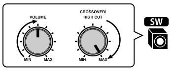 AV Pre-Amplifier CX-A5200 - Turn on the subwoofer and set the volume to half