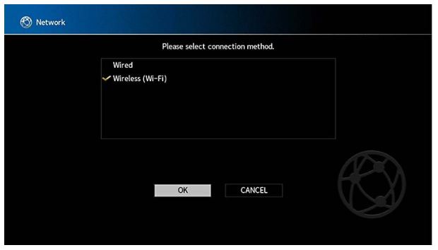AV Pre-Amplifier CX-A5200 - Use the cursor keys and ENTER to check “Wireless (Wi-Fi)”
