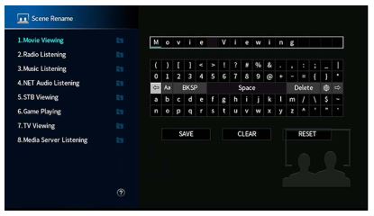 AV Pre-Amplifier CX-A5200 - Use the cursor keys and ENTER to rename