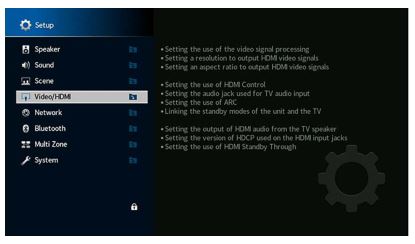 AV Pre-Amplifier CX-A5200 - Use the cursor keys to select “Video or HDMI”